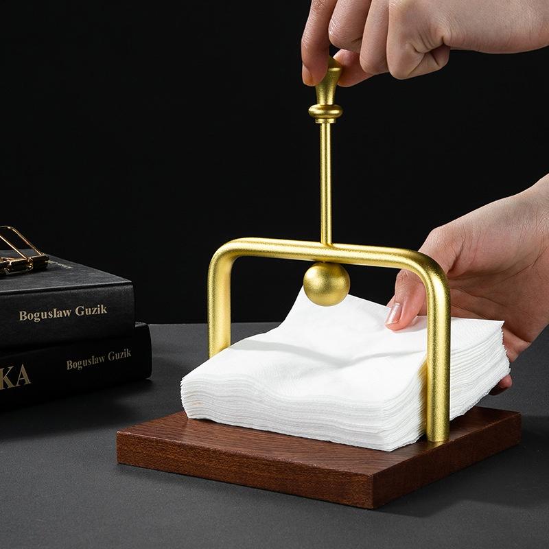 1pc Wooden Napkin Holder Cafe Western Restaurant Tissue Rack Vertical Paper Stand Elegant Design Dining Table Sturdy Decoration