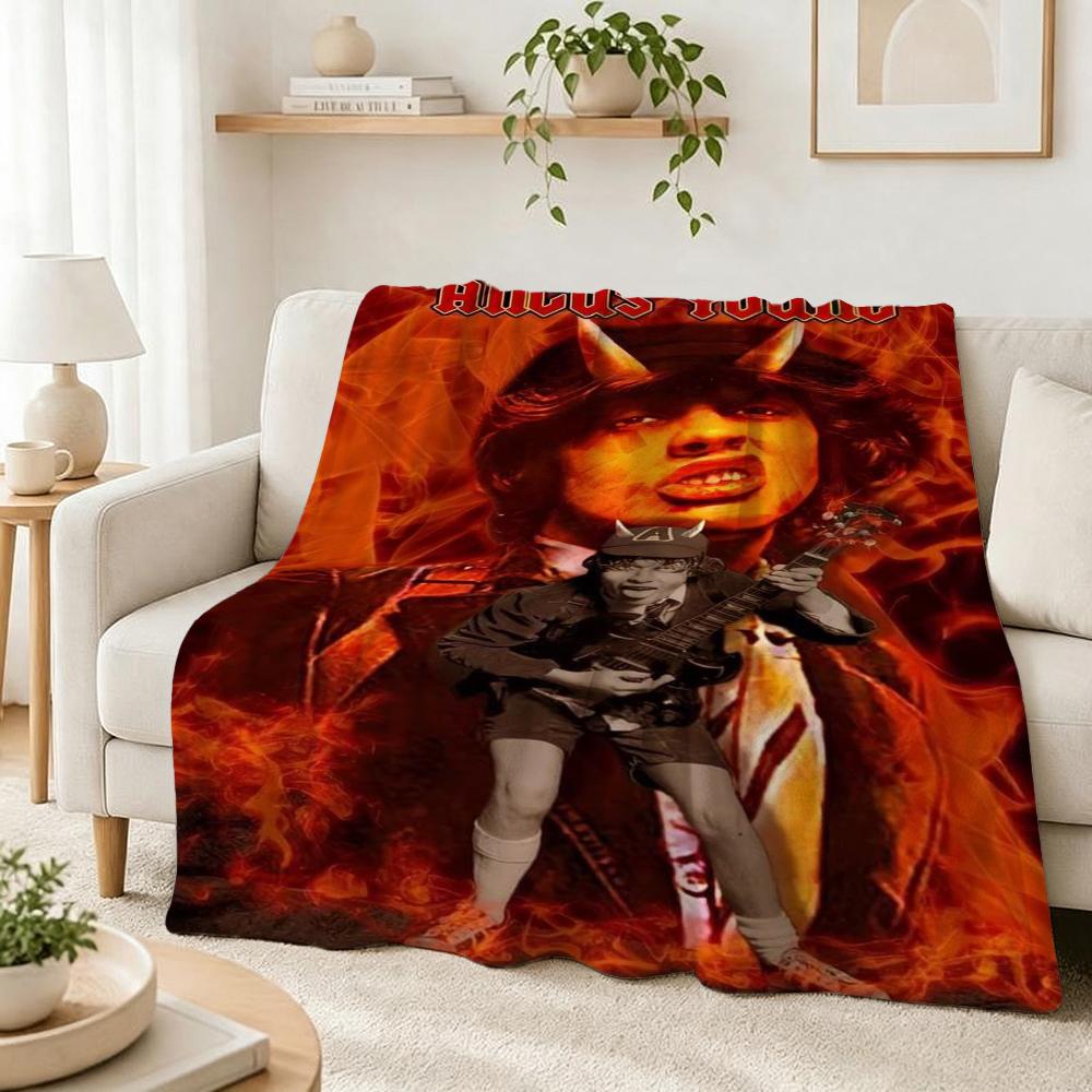 Angus Young Rock Guitar Blanket Camping Trip Soft And Comfortable Office Rest Blanket Bedroom Outdoor Plush Blanket