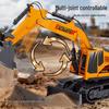 12-Channel Alloy Remote Control Excavator with Lights & Music - Night Market Toy