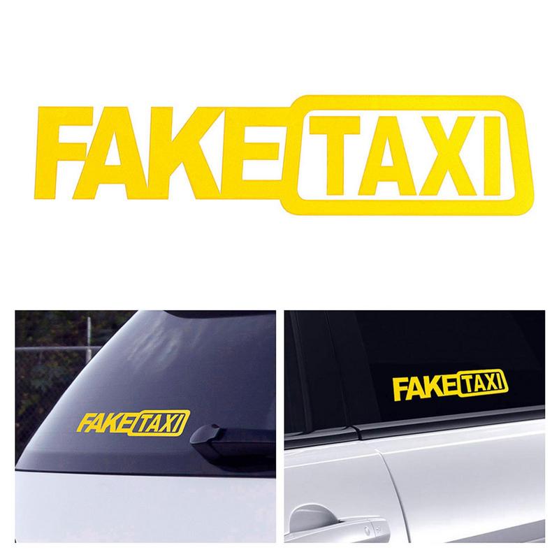 1Pcs Fake TAXI Car Stickers Reflective Stickers Funny Window Vinyl Decals Styling Self Adhesive Emblem Automobile Accessories