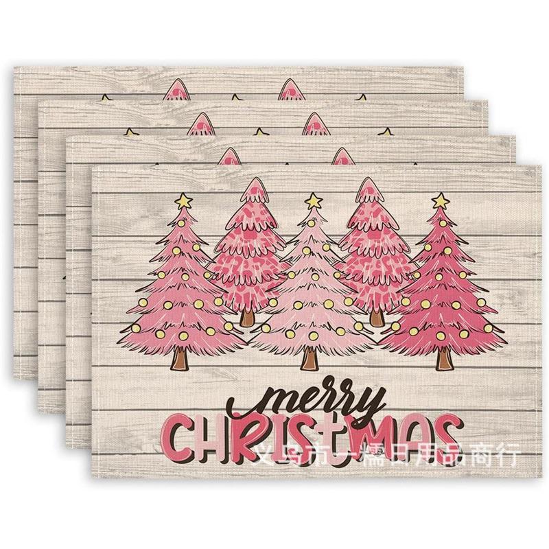 Christmas Snowman & Snowflake Plaid Insulated Placemat - Festive Table Decoration