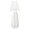 Sancai Women's Embroidered Sleeveless Top & Skirt Set