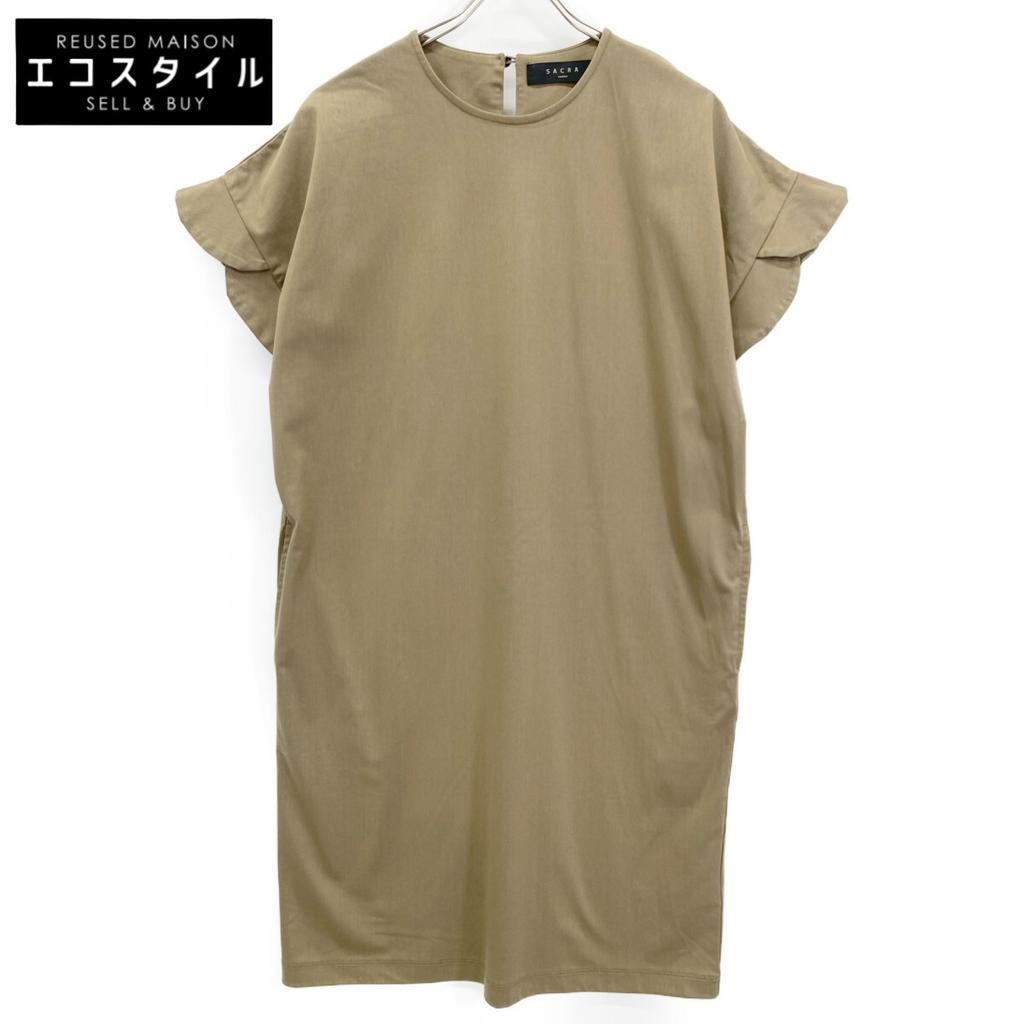SACRA 265021 Short Sleeve Jersey dress 38 khakiUsed