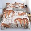 Sada povlečení Tiger Red Rose Flower Přikrývka pro chlapce Africké safari Divoká zvířata Velká kočka Queen King Polyesterový povlak na přikrývku
