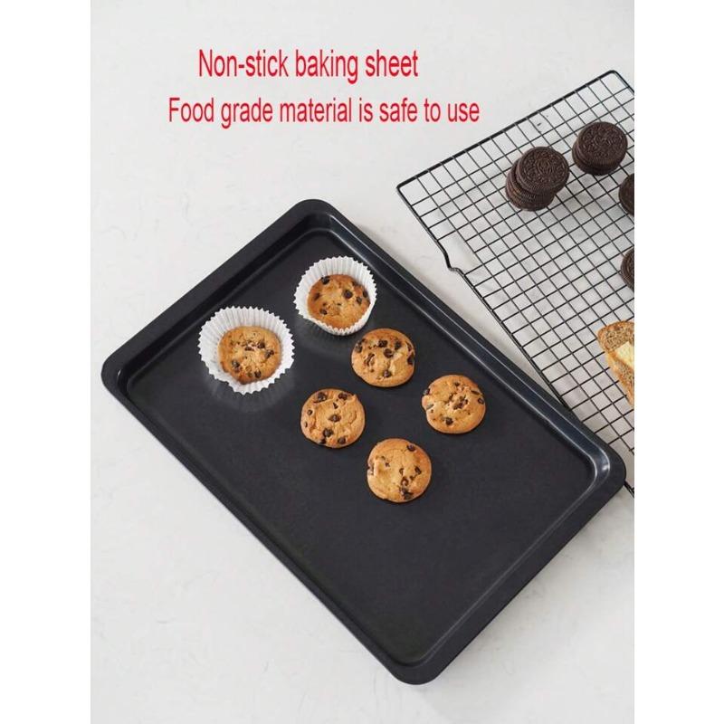Rectangle Baking Pan Cookie Biscuit Pastry Stainless Steel Baking Oven Tray with Non-Stick Coating for Home and Professional Use