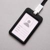 Portable Double Sided Transparent Employee ID Card Holder Name Tags with Lanyard