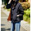 Hooded zipper trench coat women's clothing spring and autumn new loose temperament short age-reducing design jacket tide