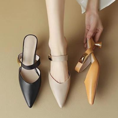 Fashion 2024 Summer Slippers Women Shoes Fashion Sexy Thin Heels Flip Flops Woman Shoes High Heels Pointed Toe Ladies Slipper