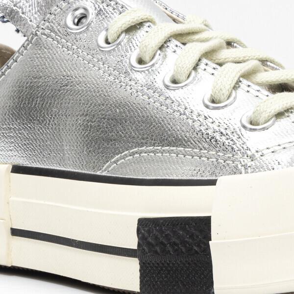 Rick OwenS Men S SneakerS 23SS X converSe Turbodyke Chuck 70 Low Silver