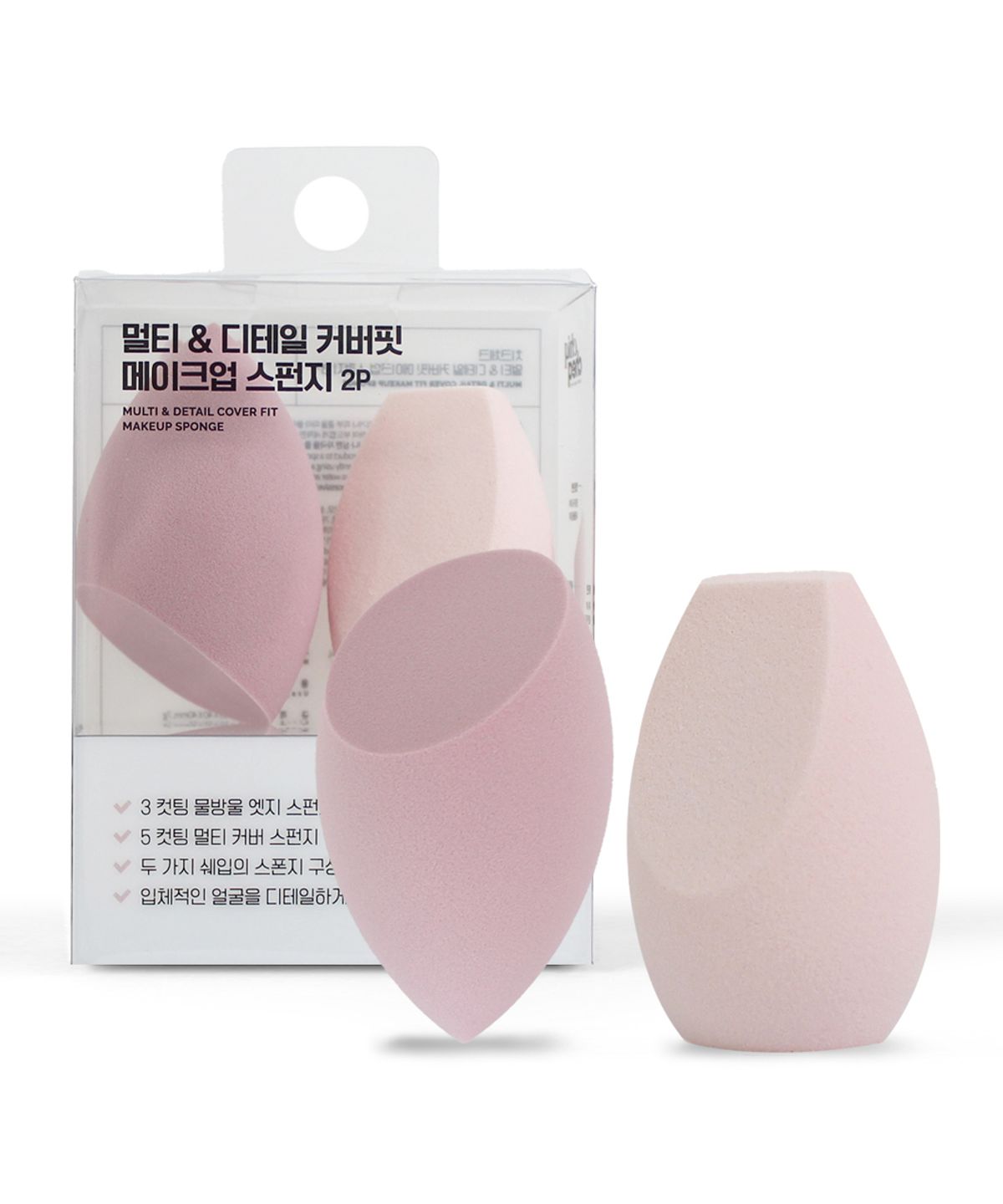 Cheek Check Multi & Detail Cover Fit Makeup Sponge 2P