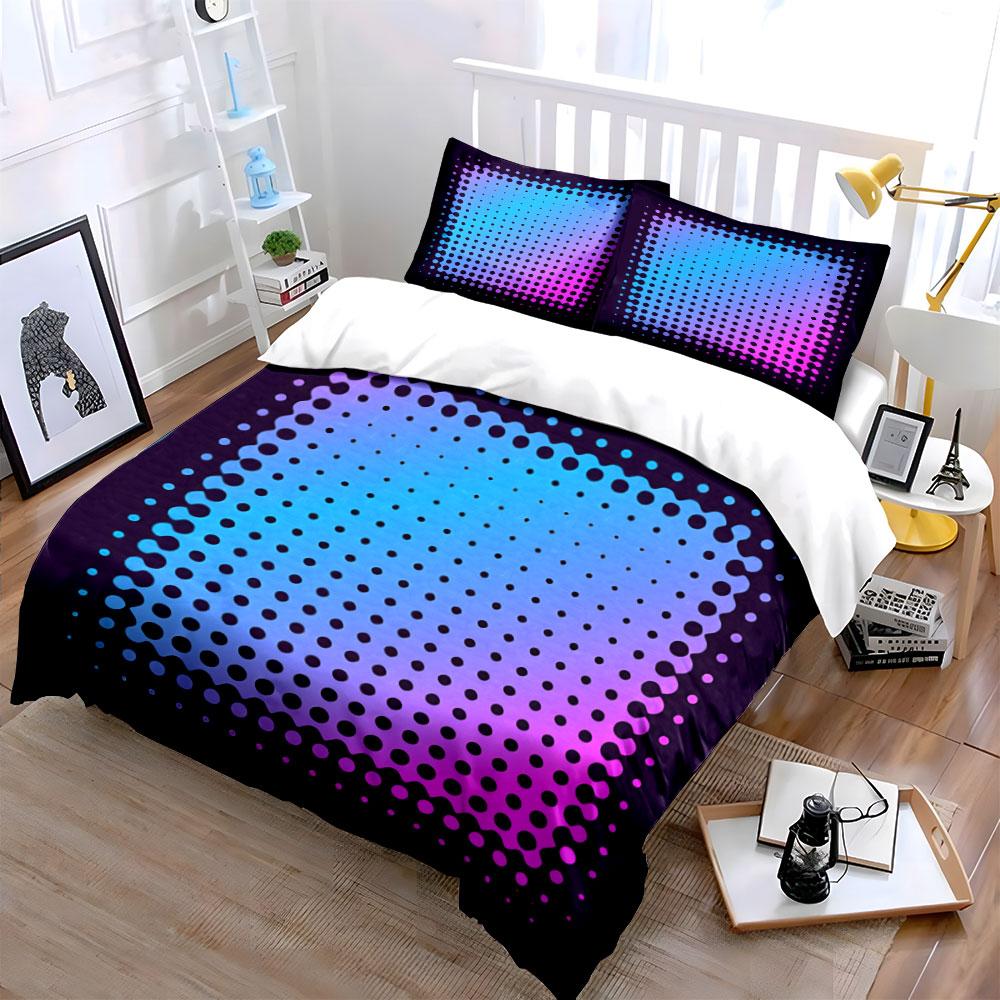 "Geometric Gradient Art Decor Set" Bedding Set with 1 Duvet Cover 2 Pillowcases Single Double King Queen, Gift