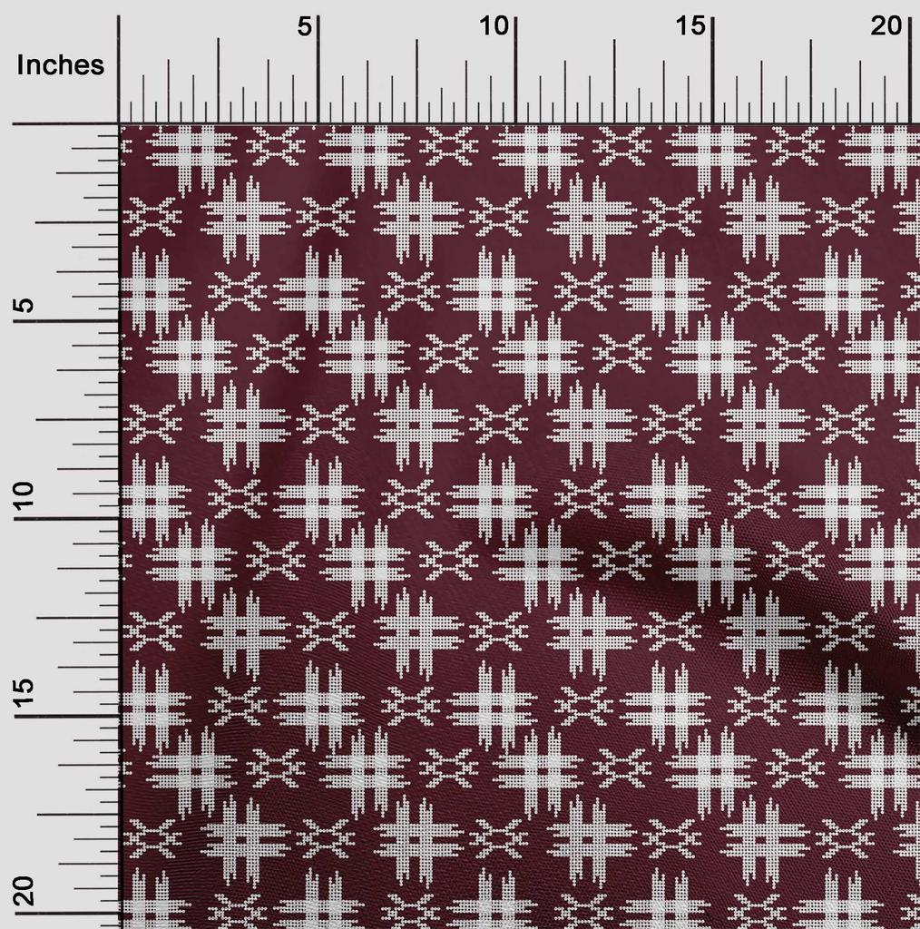 oneOone Tissu Coton Flex Imprimé Kasuri à Carreaux Tissu au Mètre Largeur 40 Pouces
