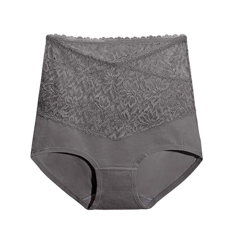 Sexy lace high-waisted panties for women Graphene crotch antibacterial tummy control waistband butt-lifting shorts Women's triangle panties