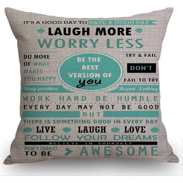 Swono Hundred Dollar Bill Farmhouse Pillow Cover 18x18 Inch Home Decor Cotton Linen Throw Pillow Case Cushion Cover for Sofa Couch