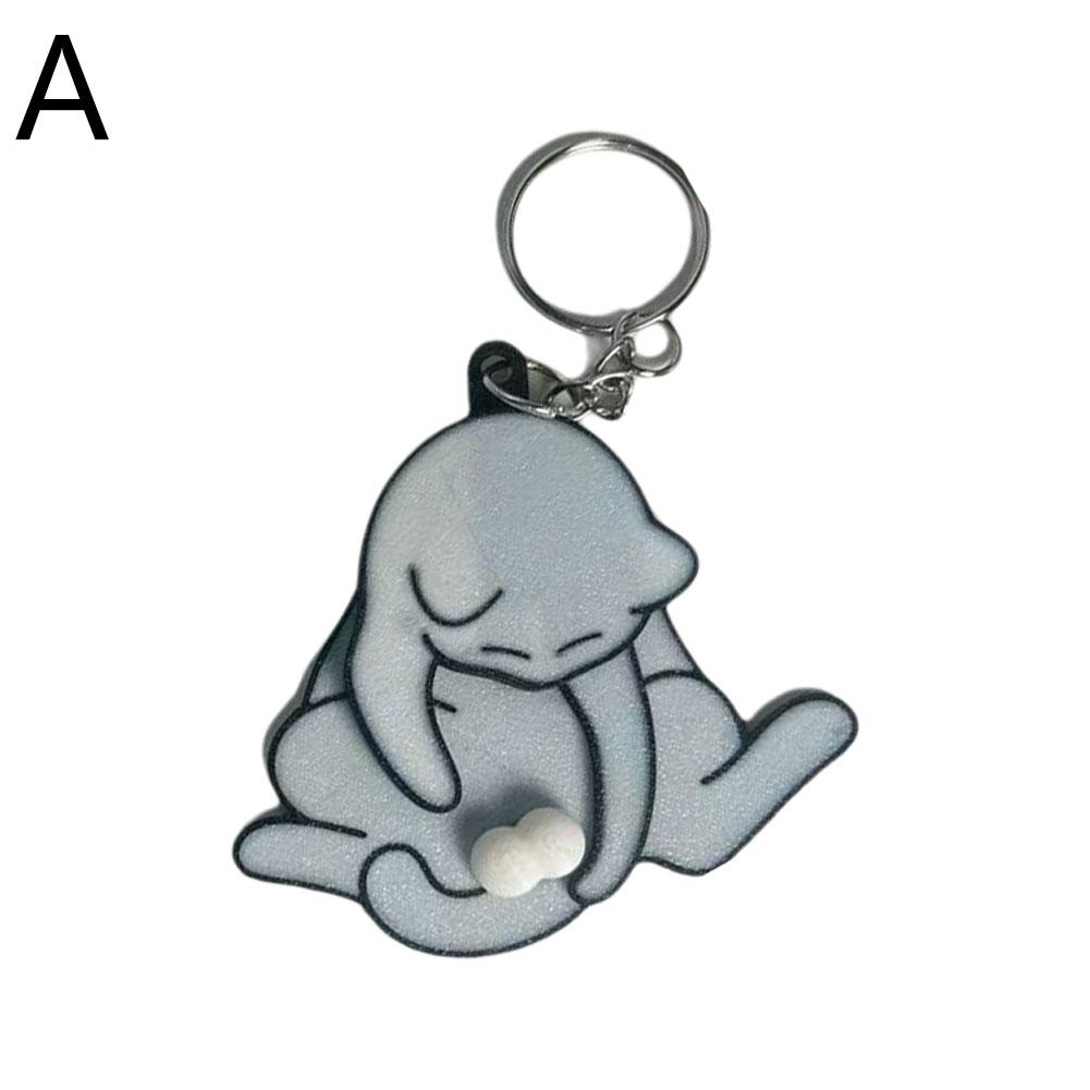 Creative Pull Play Egg Cat Keychain Pendant Cute and Funny Rotatable Acrylic Bag Pendant for Women Keyring Purse Car Accessories