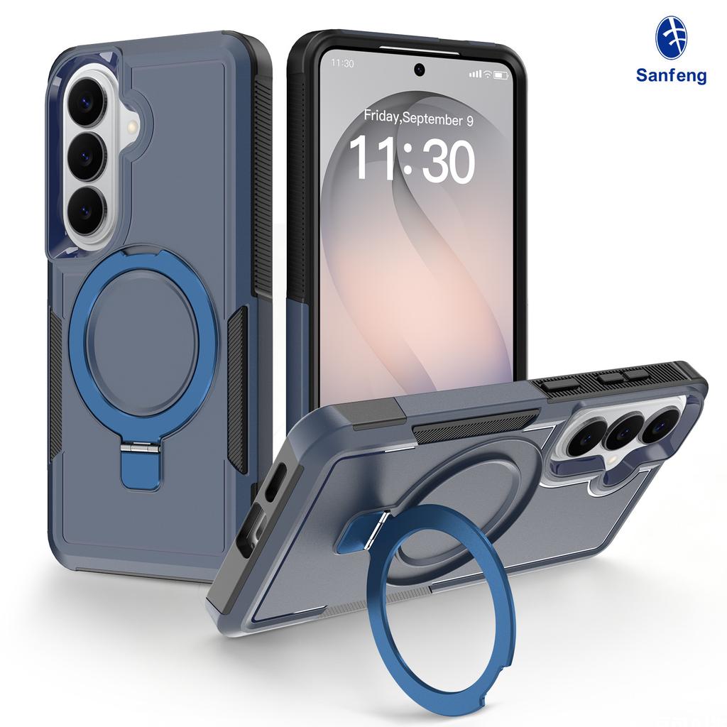 Samsung's New Model Is Suitable for S26 Rotating Bracket, Mobile Phone Case, Magnetic Suction S25 Ultra Anti-drop Three-in-one Protective Case.