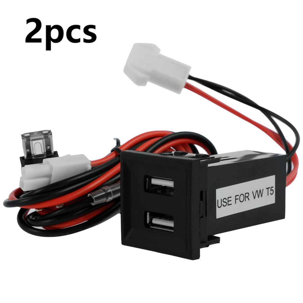 Priza încărcător auto USB dublu Compatibil cu Transporter T5 2003-2009 Încărcător auto Priză de alimentare Adaptor premium 5V 3A pentru auto