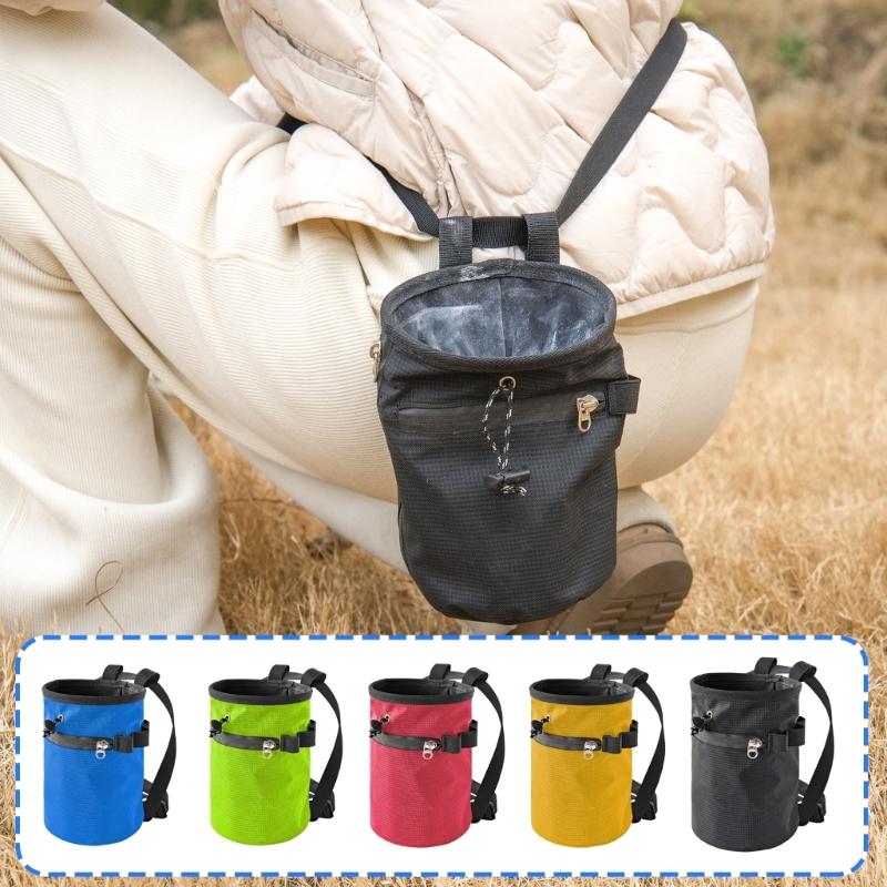 Bouldering Chalk Bucket  & Zippers Pockets Rock Climbing Chalk Bag Magnesia Pouches Nonslip Chalk Bag Easy Use