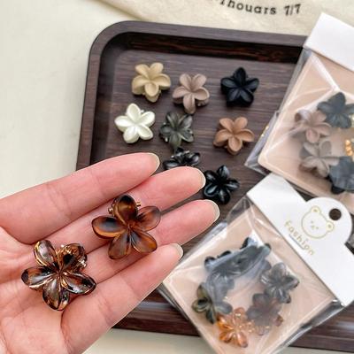 New Random 10pcs Mini Flower Acrylic Hair Clip for Women Vintage Hair Claws Crab Clamp Barrettes Girl Headwear Accessories