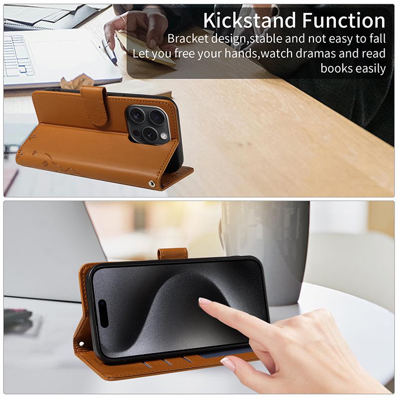 Apple AIR Flip-Cover Leather Case for iPhone 17 & Samsung, with Card Slot & Magnetic Closure