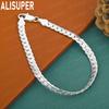 925 Sterling Silver 6mm Fish Scale Pattern Side Chain Bracelet - Powerful Gift Jewelry