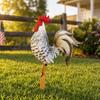 Metal Rooster Statues Waterproof Chicken Sculpture Metal Garden Deco Outdoor Yard Ornament