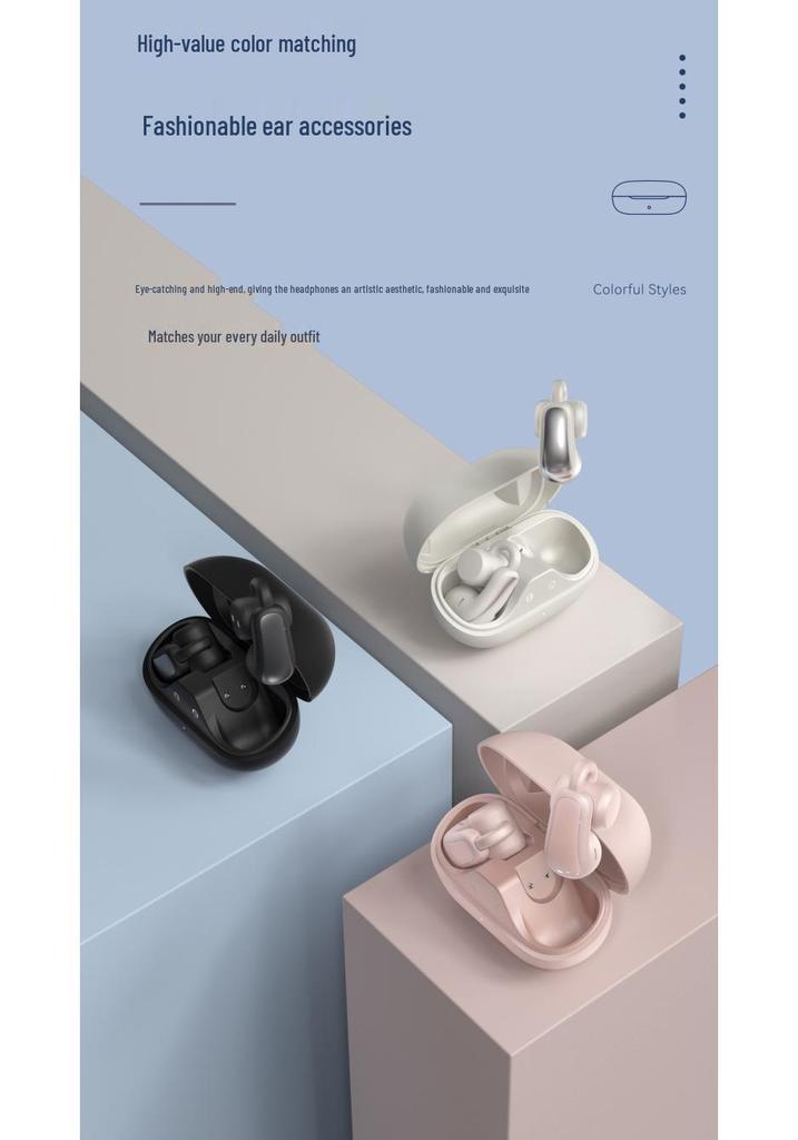 New ANC Noise-Cancelling Wireless Bluetooth Sport Earbuds with Clip-On Design and Long Battery Life