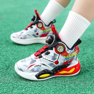 Scarpe da basket per bambini, scarpe da corsa sportive, sneakers con fibbia rotante antiscivolo e resistenti all'usura