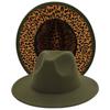 Leopard Print Inner 11 Color Top Hat Jazz Hat Felt Hat Big Brim Solid Color Cashmere Hat