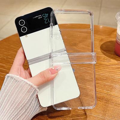 Clear Phone Case For Samsung Galaxy Z Flip 5 4 3 5G Shockproof Folding Transparent Hard Cover For Samsung Z Flip5 Flip4 Flip3