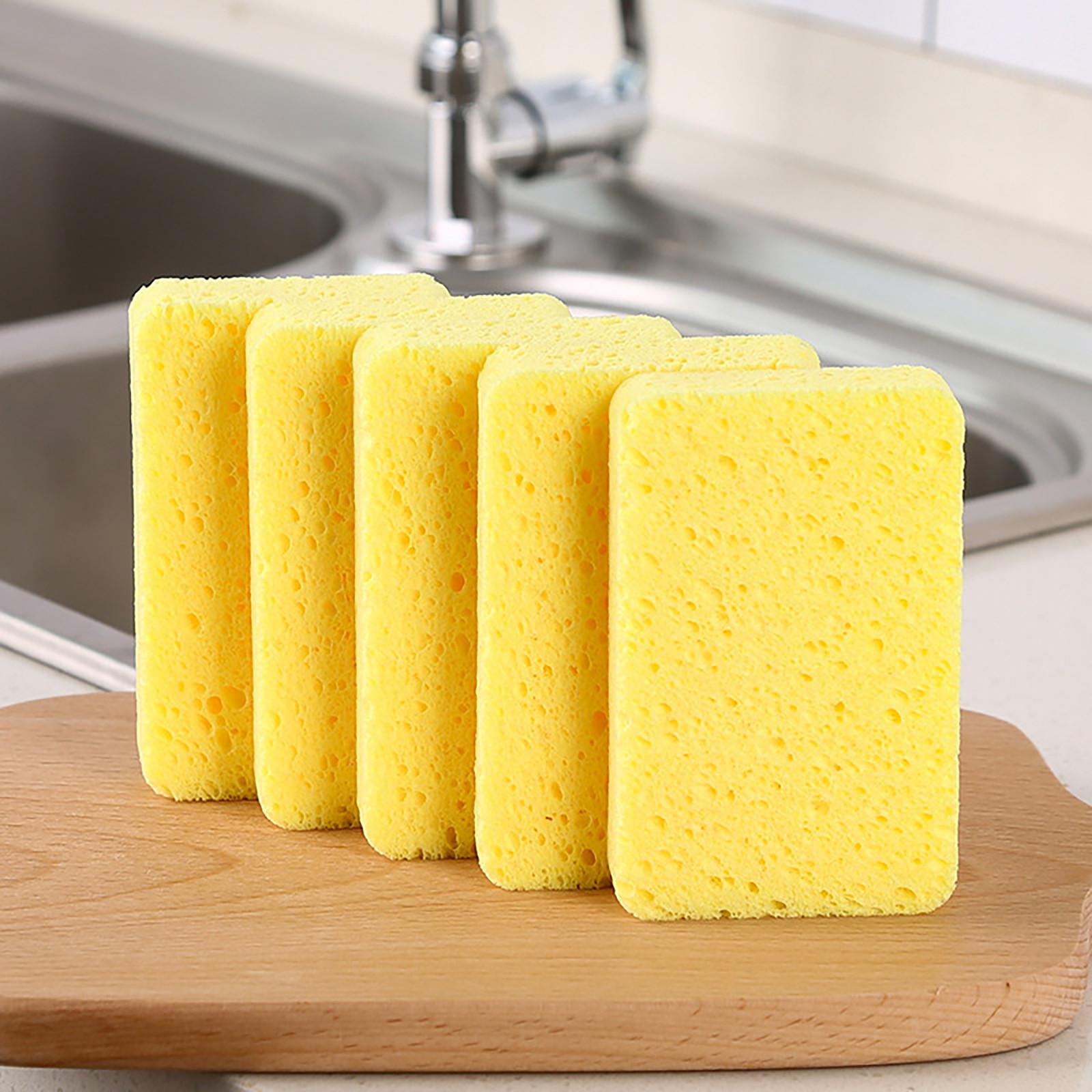 

1Pcs Wood Pulp Dishwashing Sponge Wipe Thickened Oil-free Kitchen Wipe Nano Pot Brush Cleaning Cloth B