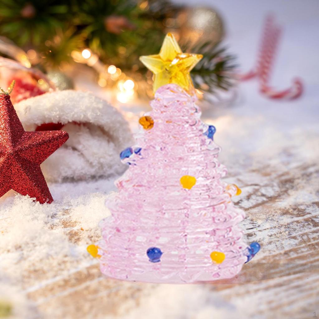 Christmas Tree Decoration Sculpture Made of Glass, Figure for The Desk, Decorative