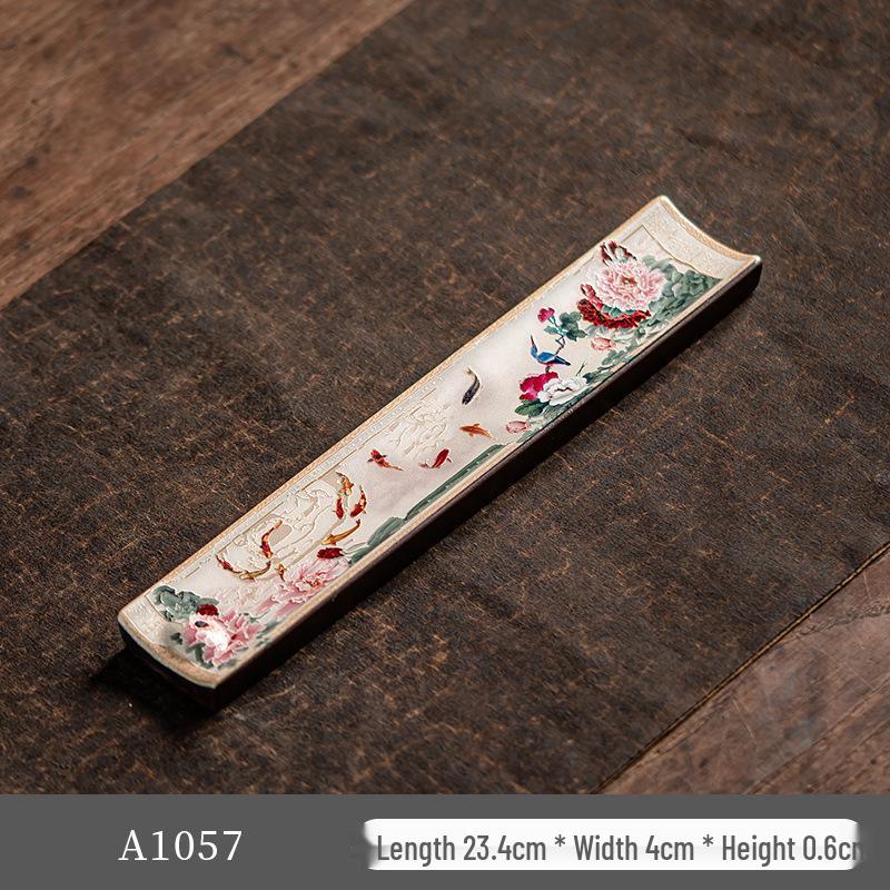 Guochao River & Mountain Ceramic Incense Holder - Retro Incense Stick Tray for Indoor Use