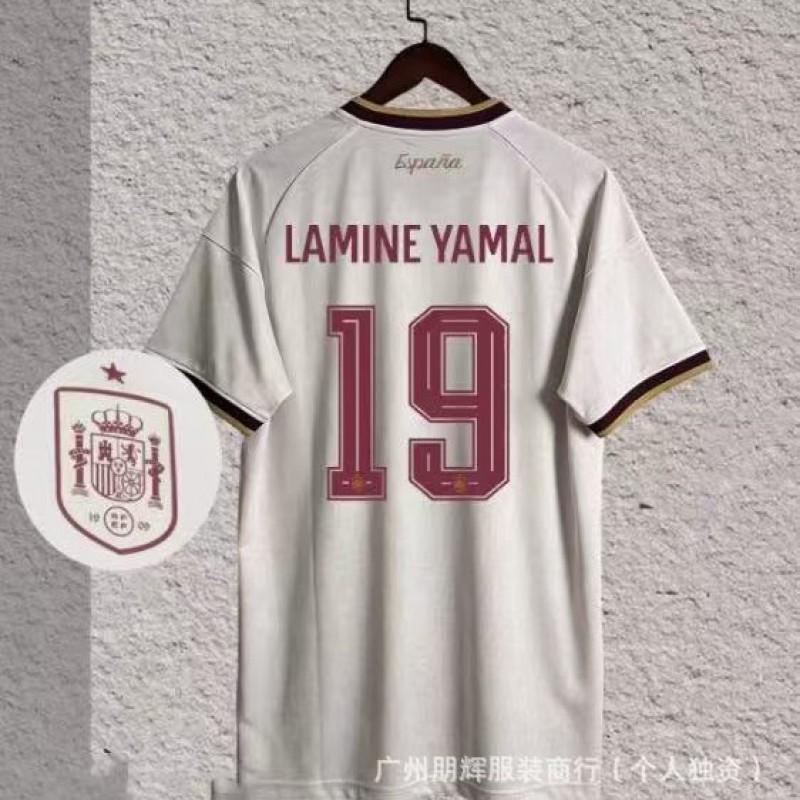 Spain National Team Home Soccer Jersey 2026 Custom Name 19 Yamal Short Sleeve Cycling Men Women