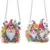 2pcs Gnome 2D Flat DIY Special Shape Hanging Diamond Art Kits Diamond Art Pendant Wall Decor for Home & Windows