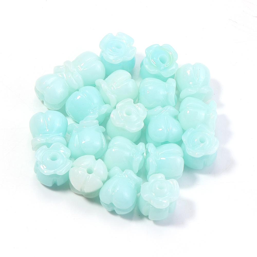20pcs/lot Colorful Flower Beads 8x8mm Imitation Coral Bell Orchid Beads For Jewelry Making DIY Bracelets Phone Chain Accessories