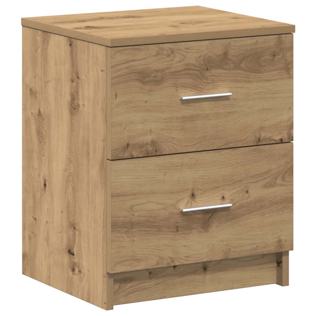 Nightstand with 2 Drawers Artisan Oak Finish 40 x 36 x 50 cm
