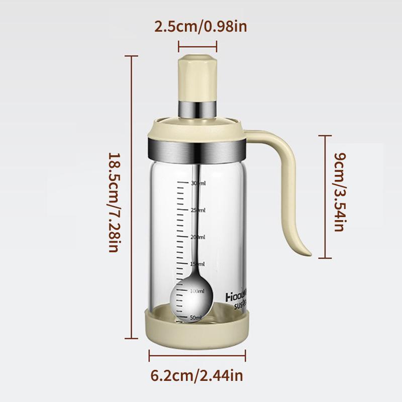 Glass Spice Container Kitchen Seasoning Jar with Spoon Salt Storage Bottle Airtight Leakproof Organizer for Cooking Supplies