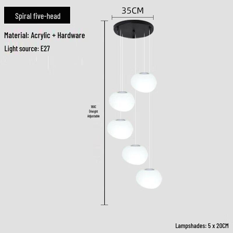 Modern Spiral Pebble Chandelier