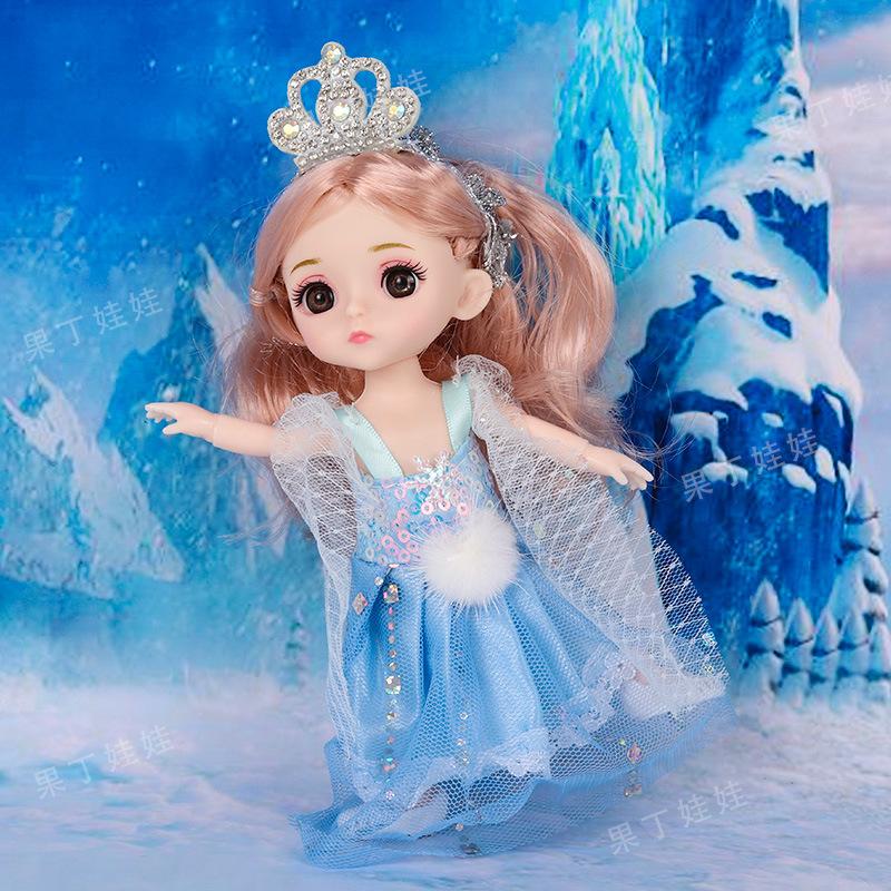 

Мультяшная детская кукла в розовом платье, милая маленькая кукла из пластика