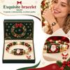 Christmas Themed Beaded Bracelet Festive Holiday Jewelry for Holiday Party and Daily Wear