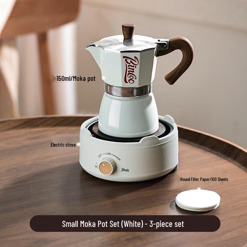 Bincoo Elektrický moka konvička Espresso kávovar - Malý italský kávovar pro domácnost