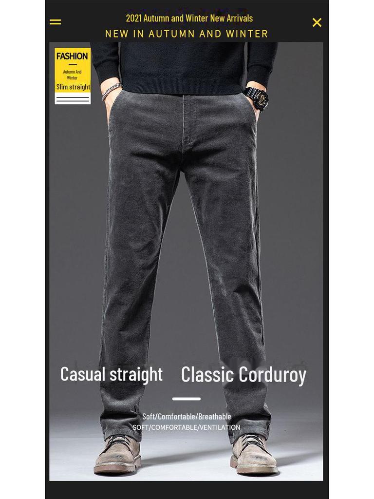 Men's Corduroy Pants - Winter and Spring Casual Straight Trousers