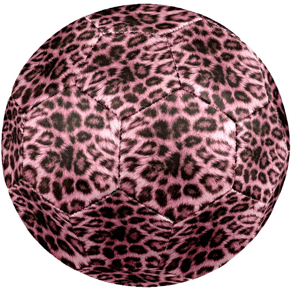 1pc Pink Leopard Print Theme Soccer Ball Football, Size 5, Lightweight PVC, Outdoor Training Soccer Ball,Gift c65131