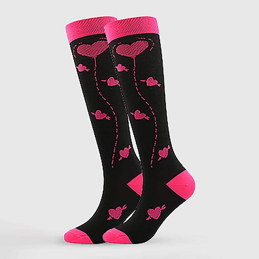 Damen Absorb Sweat Cartoon Print Nylon Long Tube Kompression Outdoor Sportsocken