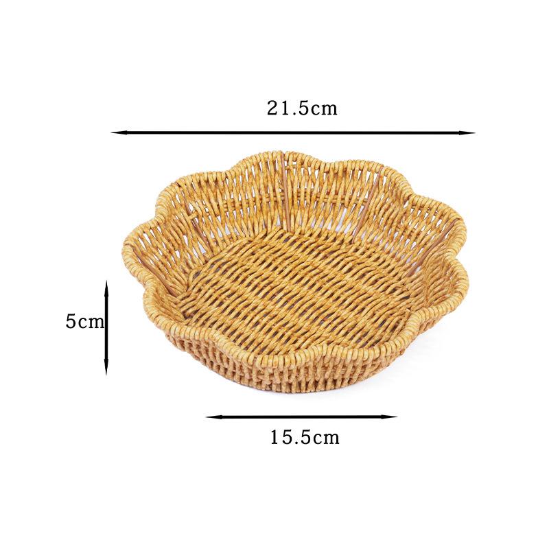 Multistyles Imitation Rattan Fruit Plate Retro Woven Handheld Creative House Candy Packaging Creative Household Storage Baskets 2S