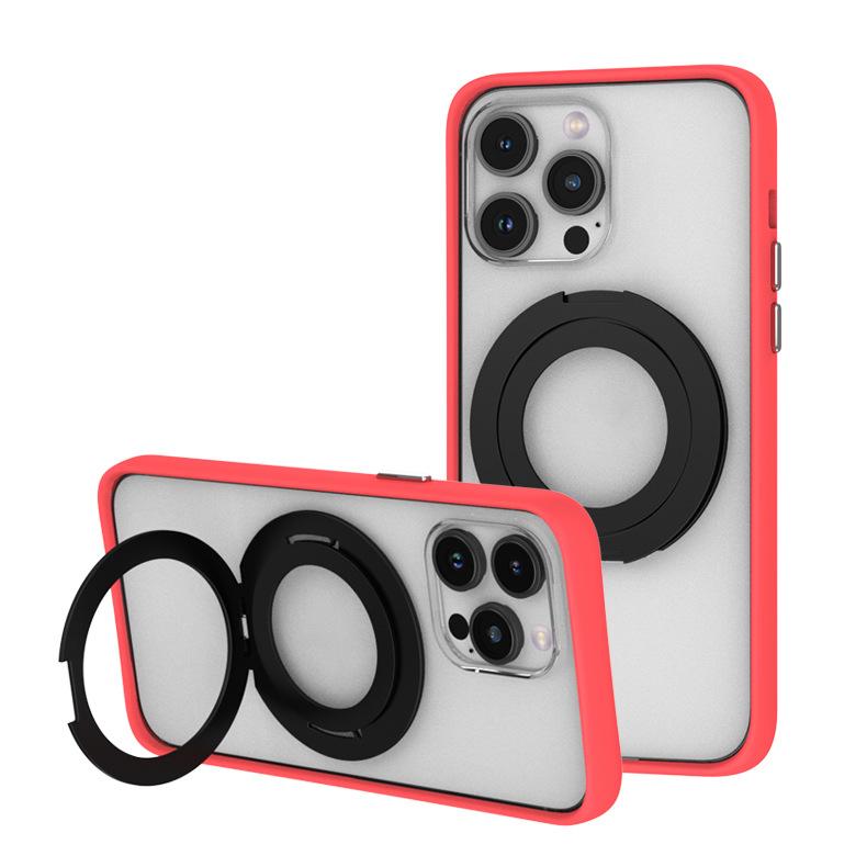 Suitable for Apple Phone Cases, Magnetic Magsafe Stand, One-piece Detachable Keys, Rotating Desktop Pivot Point Case