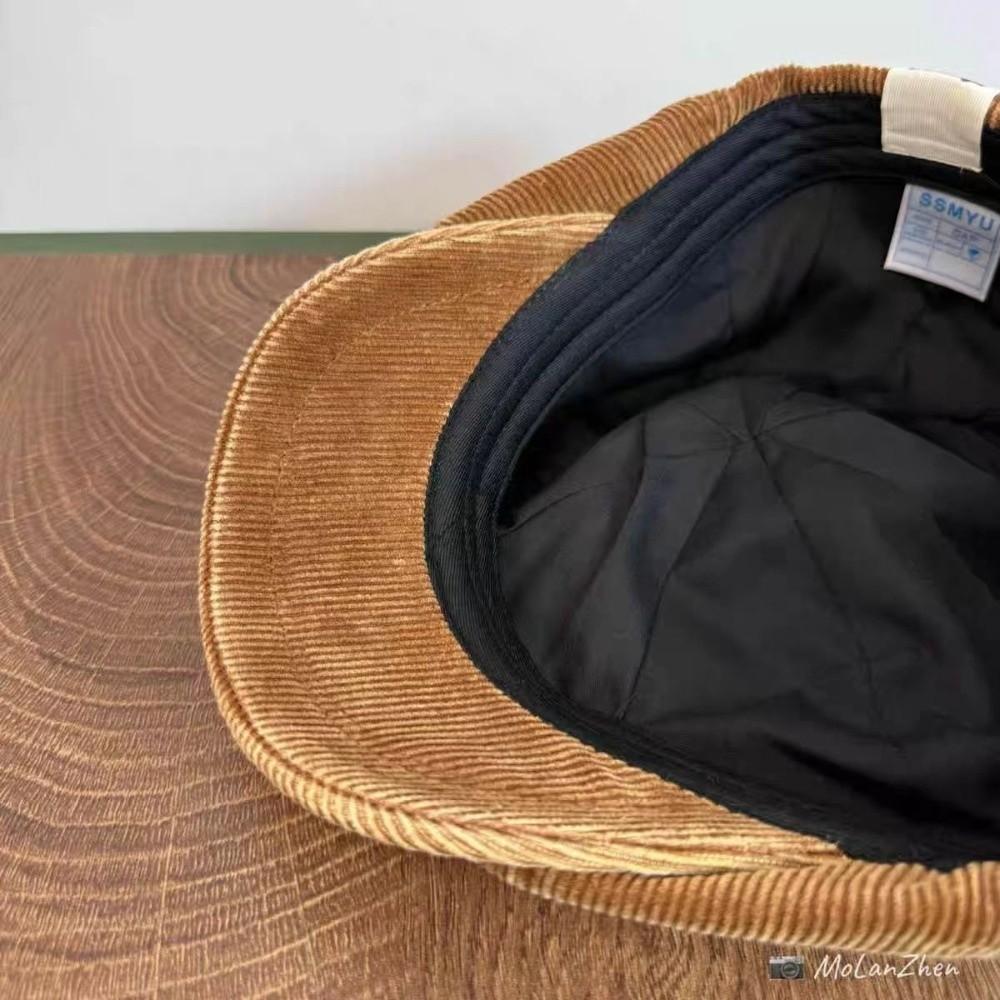 Corduroy Forward Cap Adjustable Octagonal Hat Fashion Newsboy Hats Autumn Winter