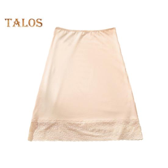

Юбка с высокой талией, однотонная мягкая дышащая ткань, утягивающая юбка с кружевным подолом, летняя базовая юбка XL бежевый