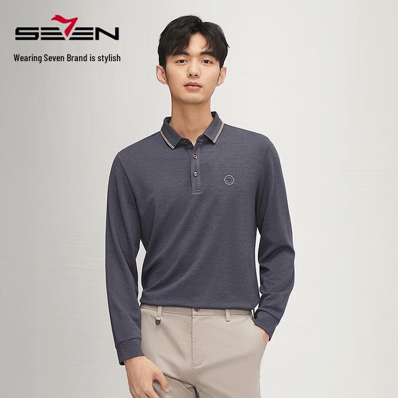 Seven Brand Men's Wool Blend Waffle Long-Sleeve Polo Shirt